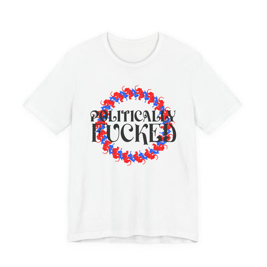 Politically Fucked Graphic Tee — Red & Blue Elephant magaWreath