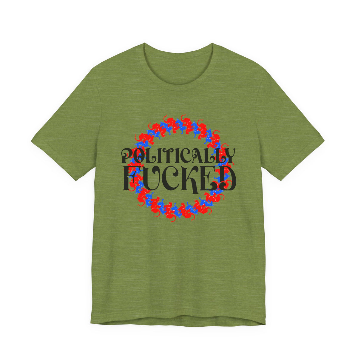 Politically Fucked Graphic Tee — Red & Blue Elephant magaWreath