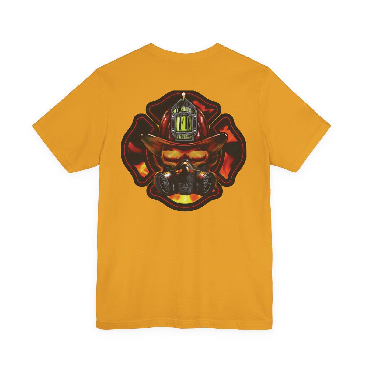 Fiery Firefighter Skull T-Shirt