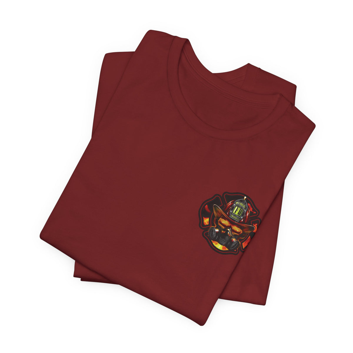 Fiery Firefighter Skull T-Shirt