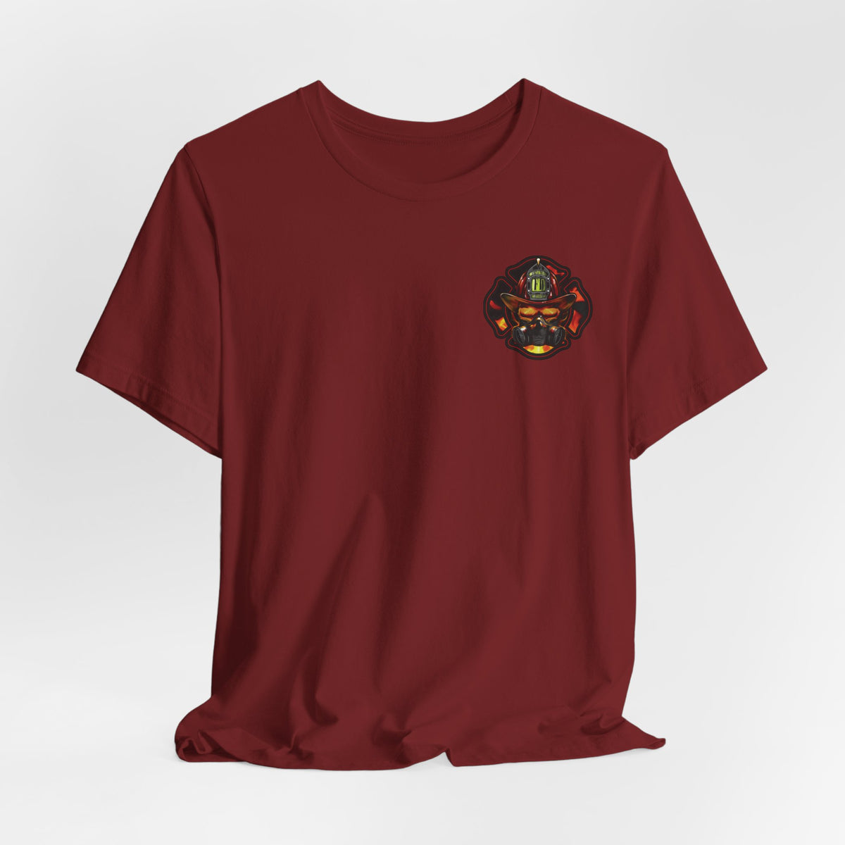 Fiery Firefighter Skull T-Shirt