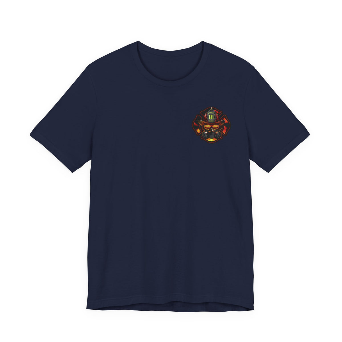 Fiery Firefighter Skull T-Shirt