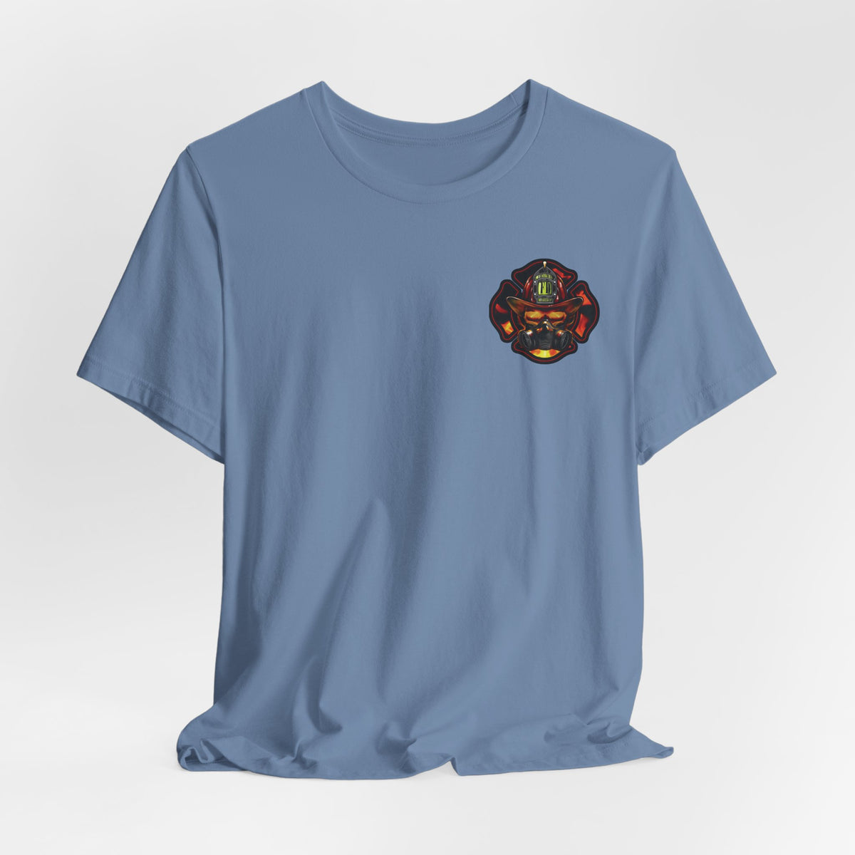Fiery Firefighter Skull T-Shirt