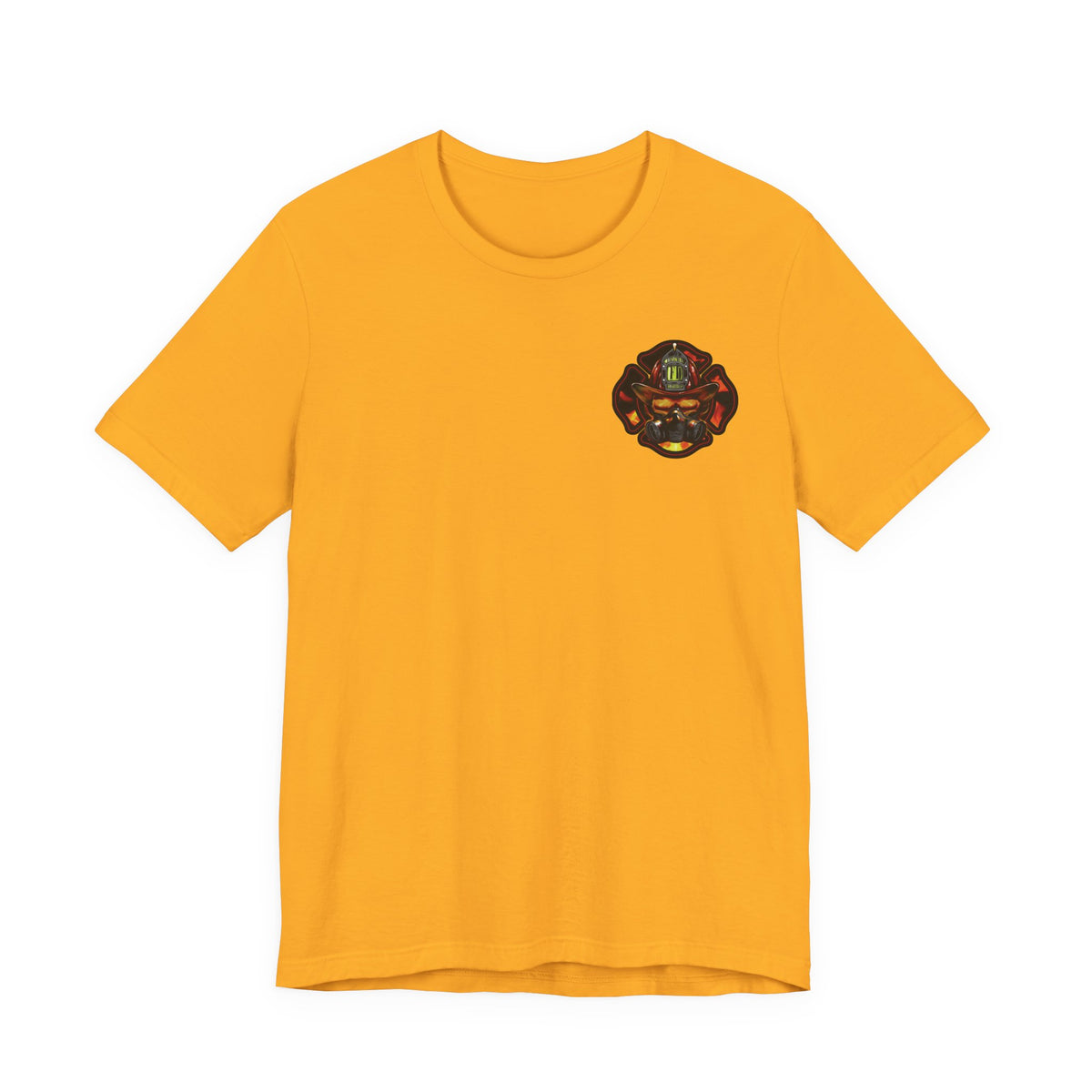 Fiery Firefighter Skull T-Shirt