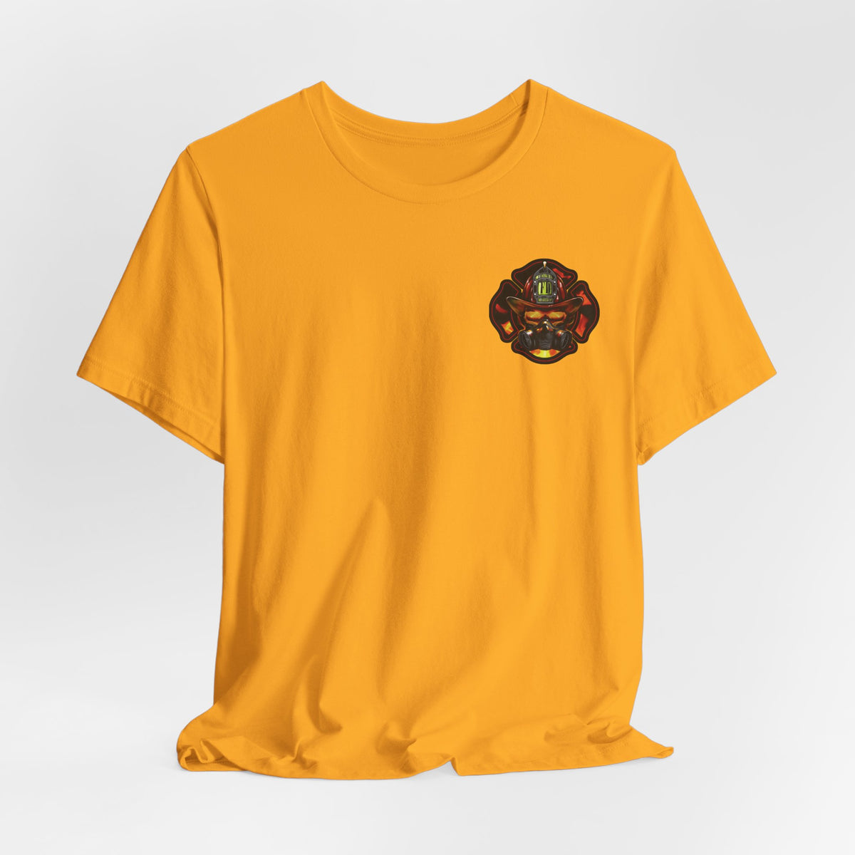 Fiery Firefighter Skull T-Shirt