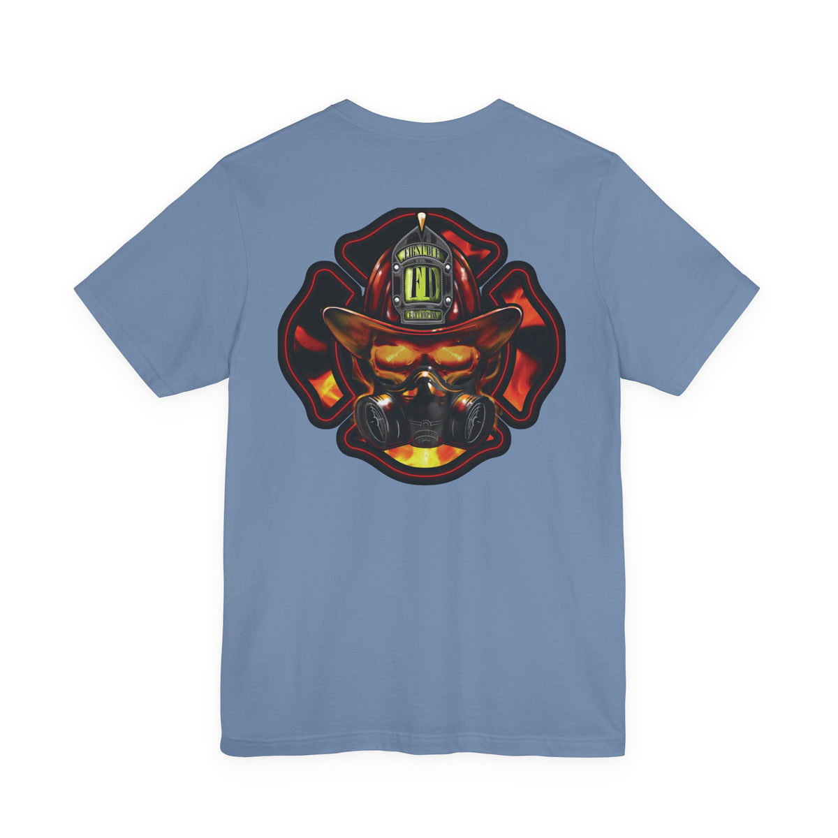 Fiery Firefighter Skull T-Shirt
