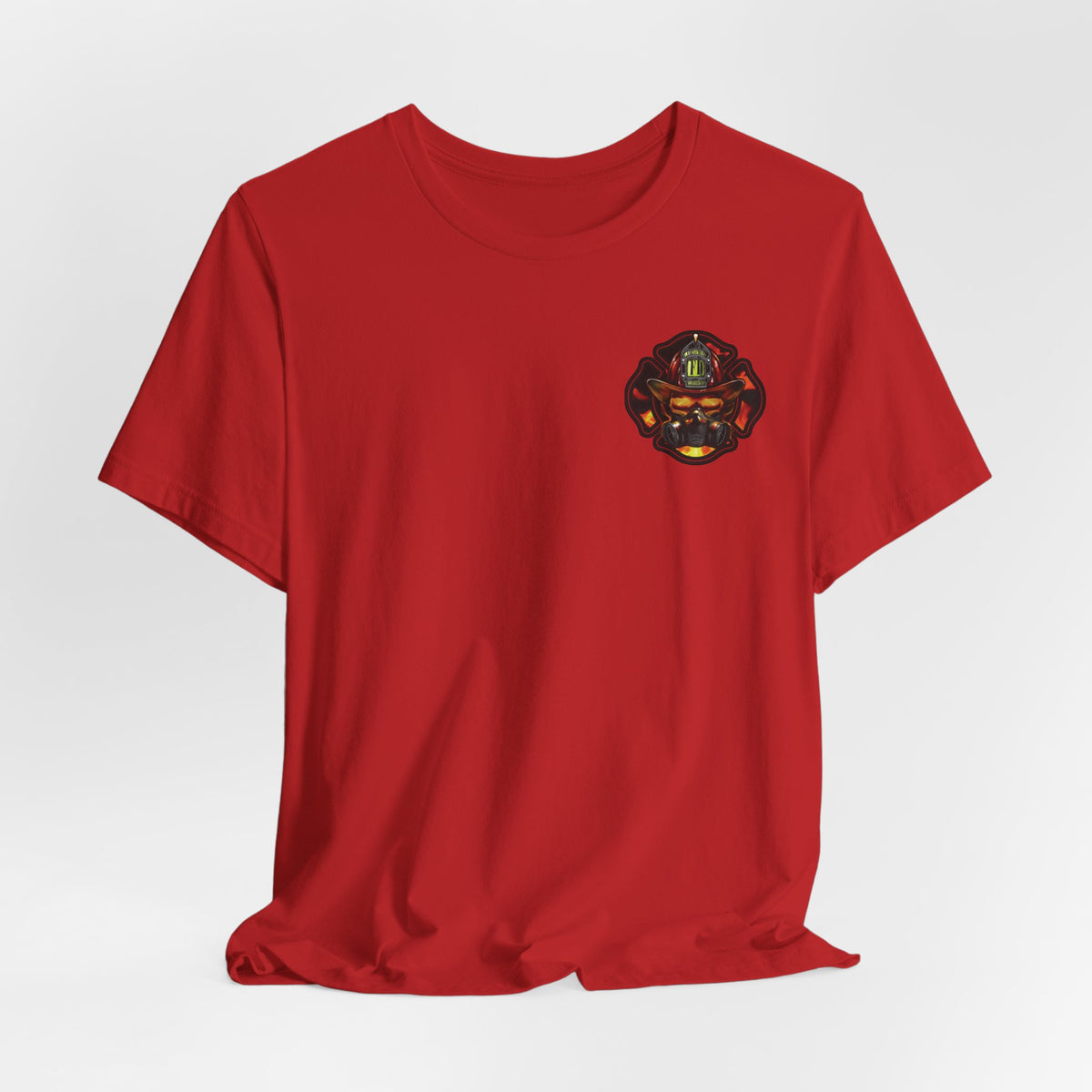 Fiery Firefighter Skull T-Shirt