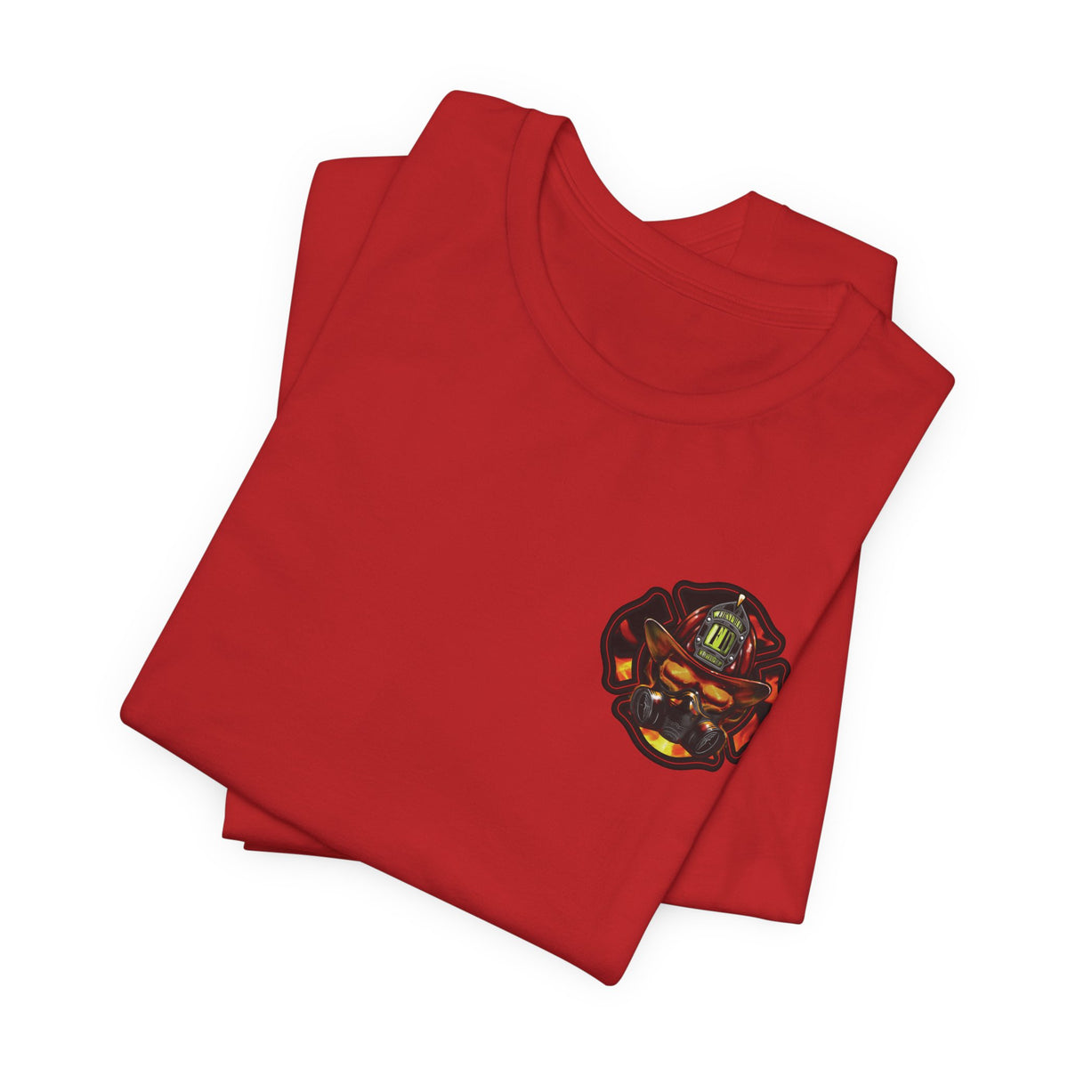 Fiery Firefighter Skull T-Shirt
