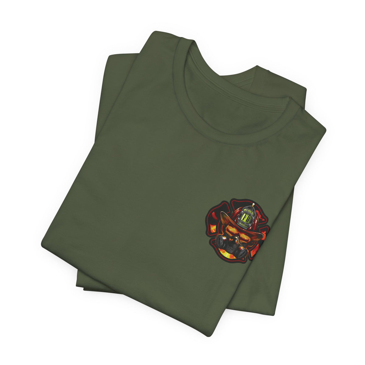 Fiery Firefighter Skull T-Shirt