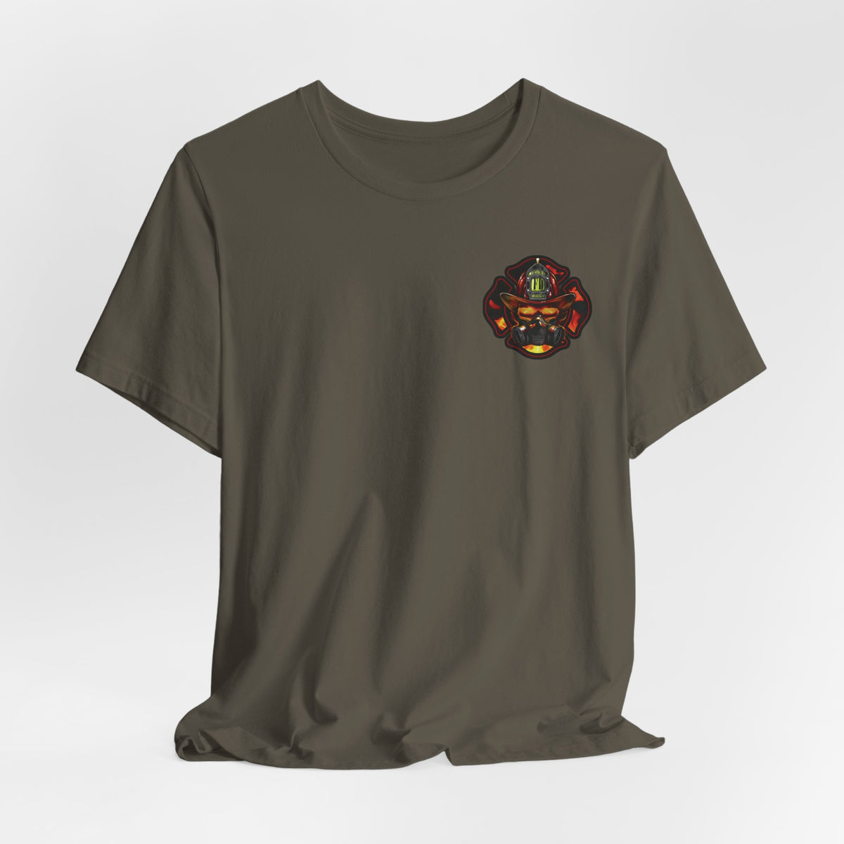 Fiery Firefighter Skull T-Shirt