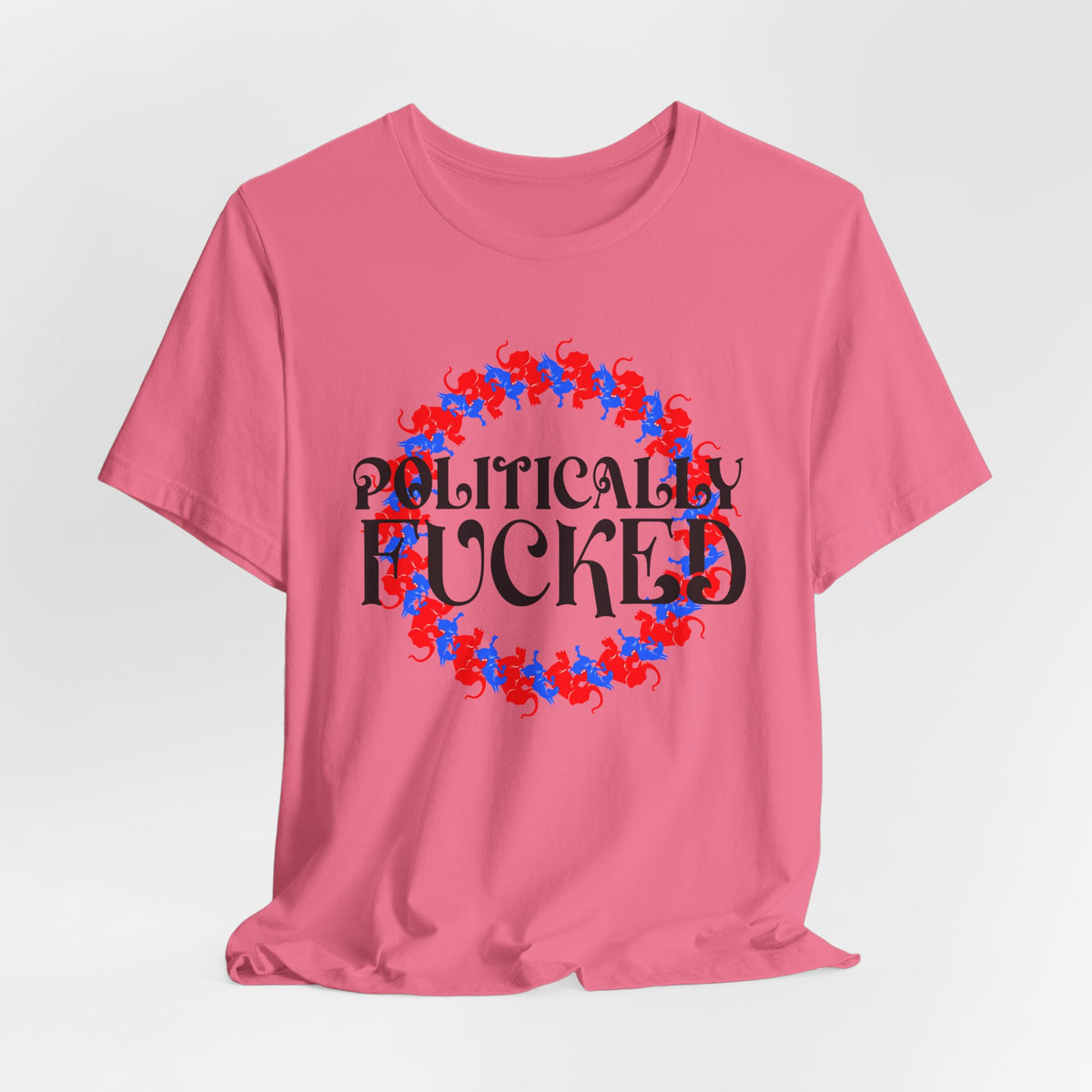 Politically Fucked Graphic Tee — Red & Blue Elephant magaWreath