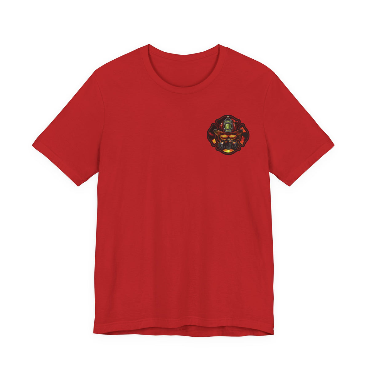 Fiery Firefighter Skull T-Shirt