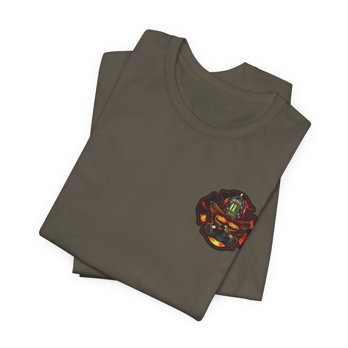 Fiery Firefighter Skull T-Shirt