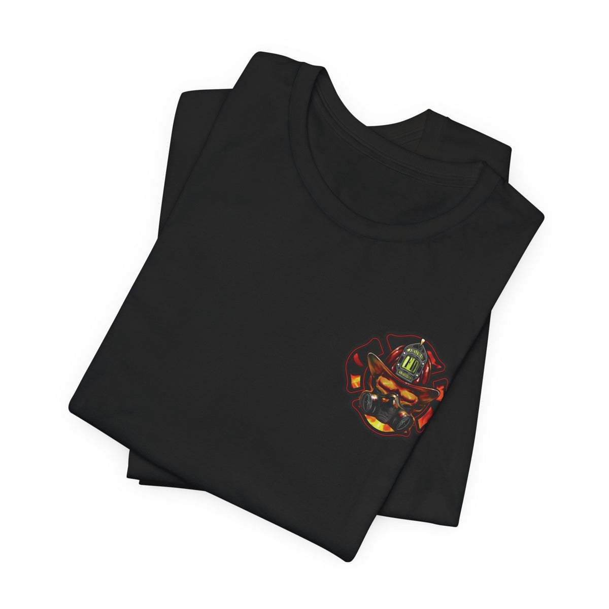 Fiery Firefighter Skull T-Shirt
