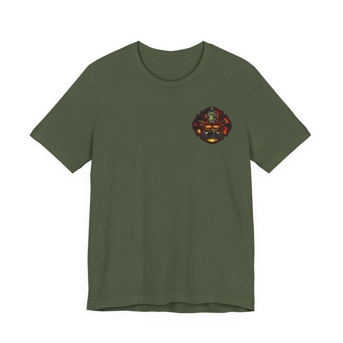 Fiery Firefighter Skull T-Shirt