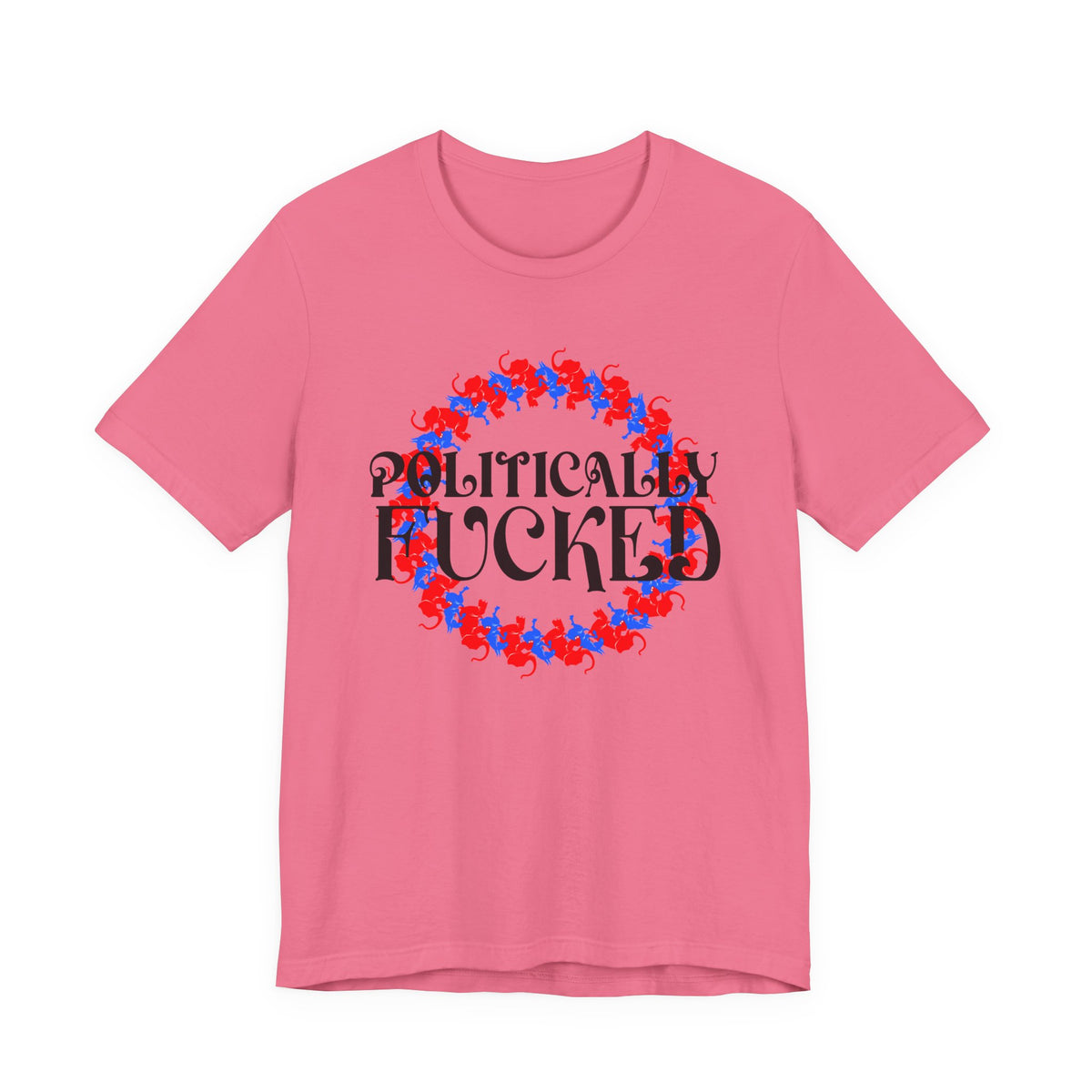 Politically Fucked Graphic Tee — Red & Blue Elephant magaWreath