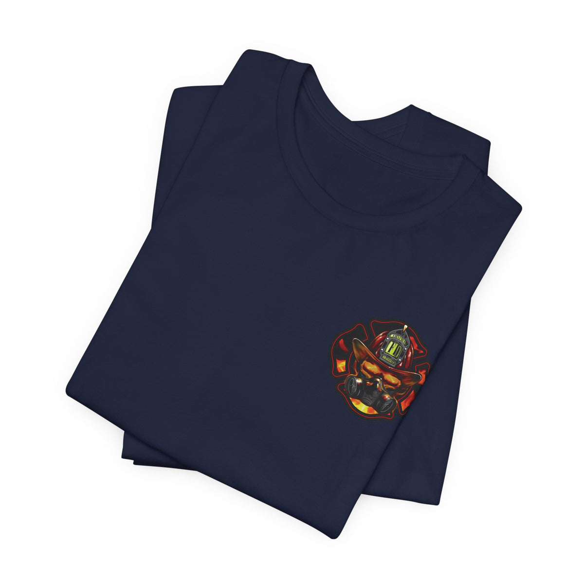 Fiery Firefighter Skull T-Shirt