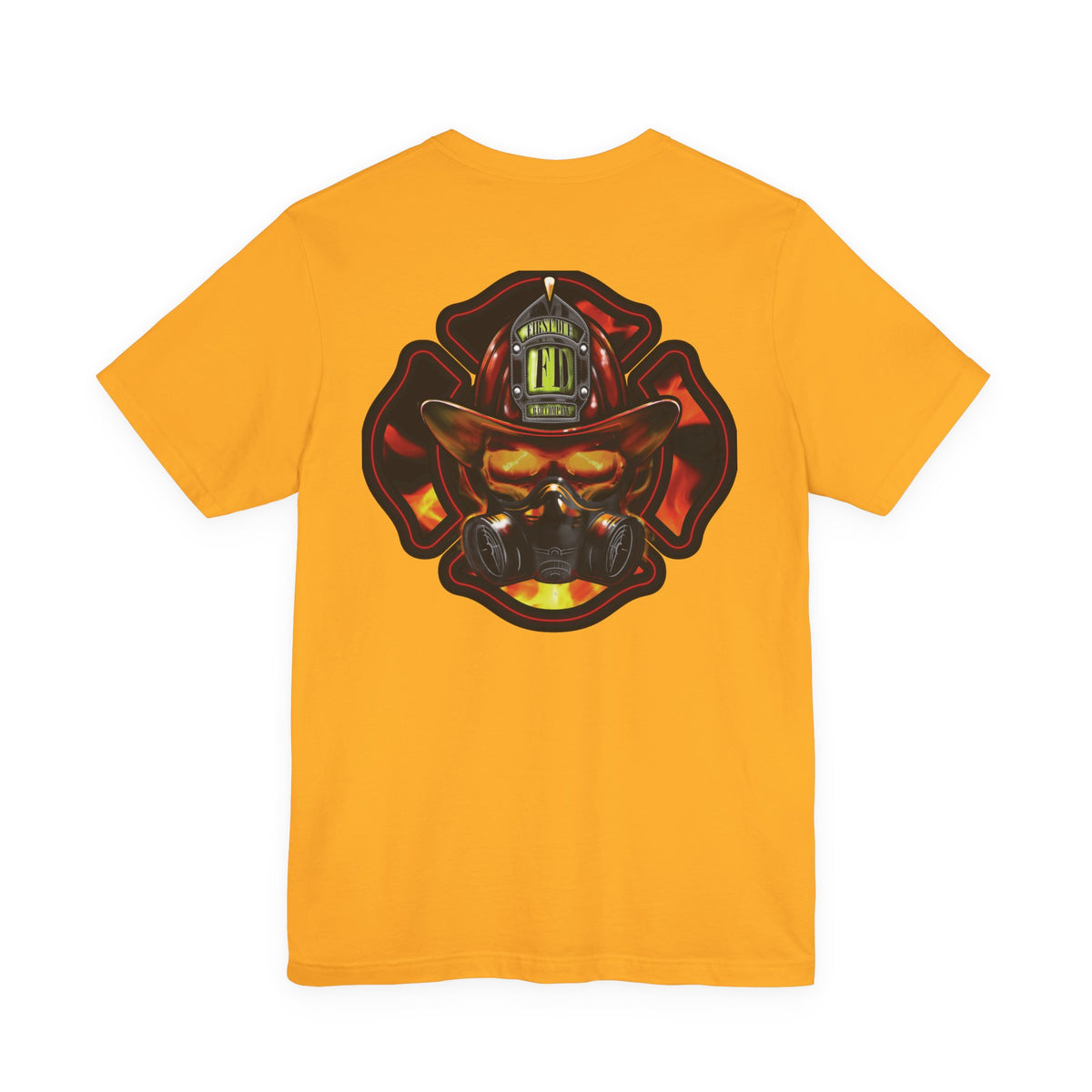 Fiery Firefighter Skull T-Shirt