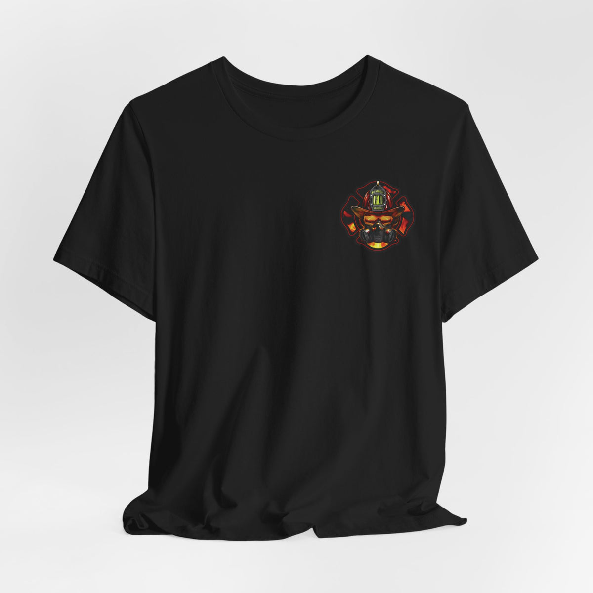 Fiery Firefighter Skull T-Shirt