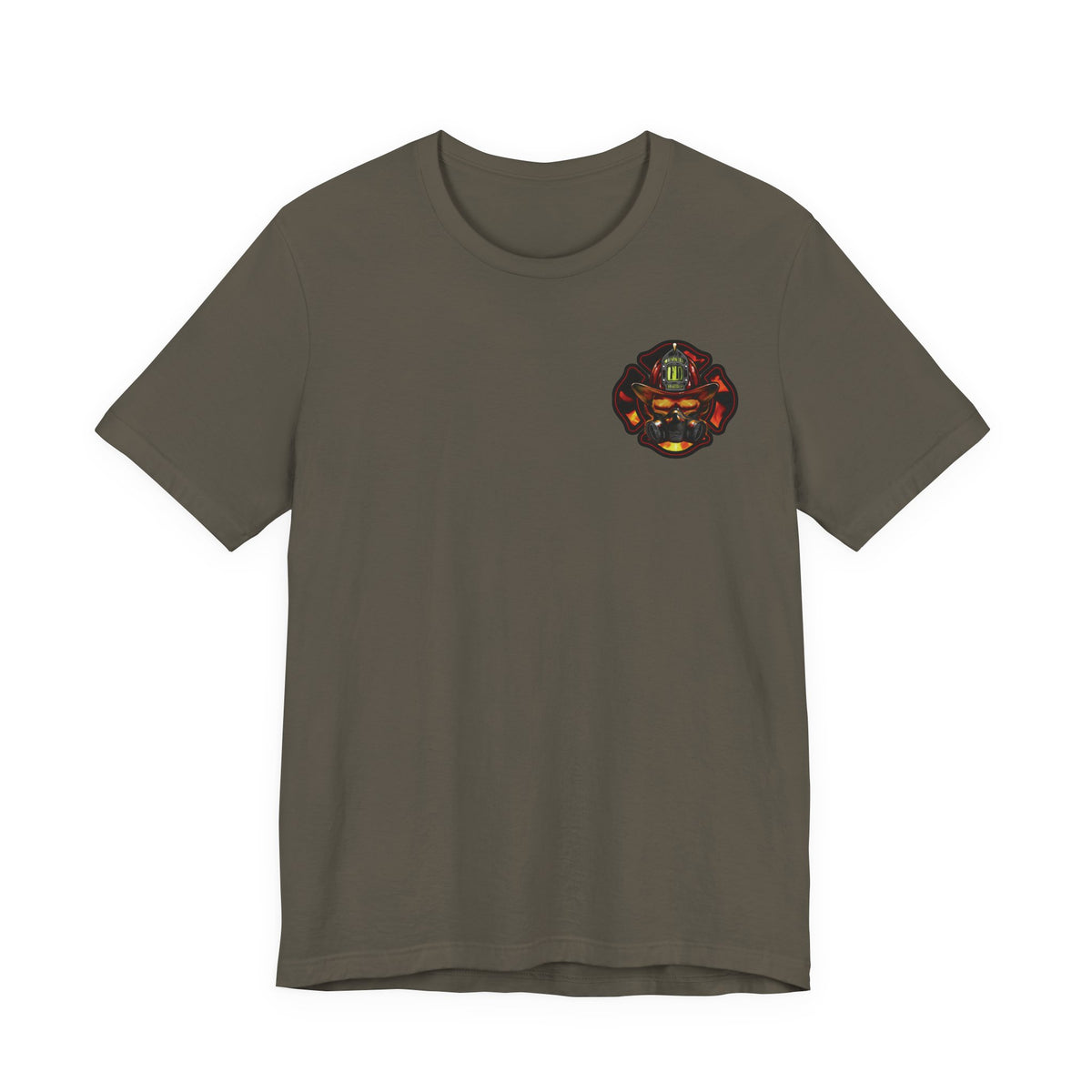 Fiery Firefighter Skull T-Shirt
