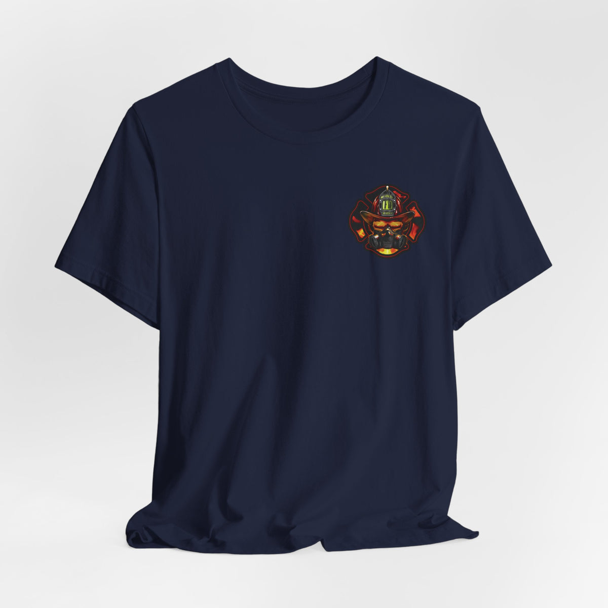 Fiery Firefighter Skull T-Shirt