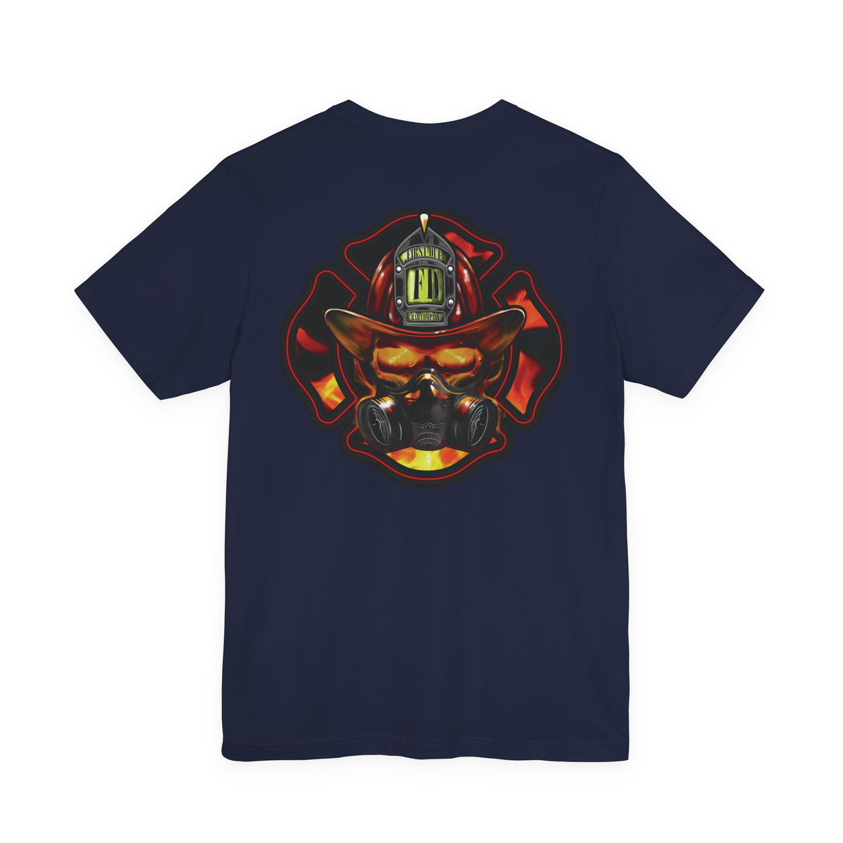 Fiery Firefighter Skull T-Shirt