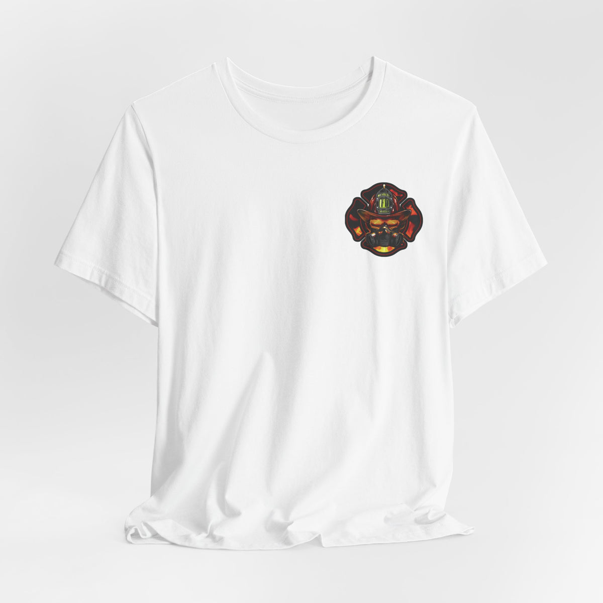 Fiery Firefighter Skull T-Shirt