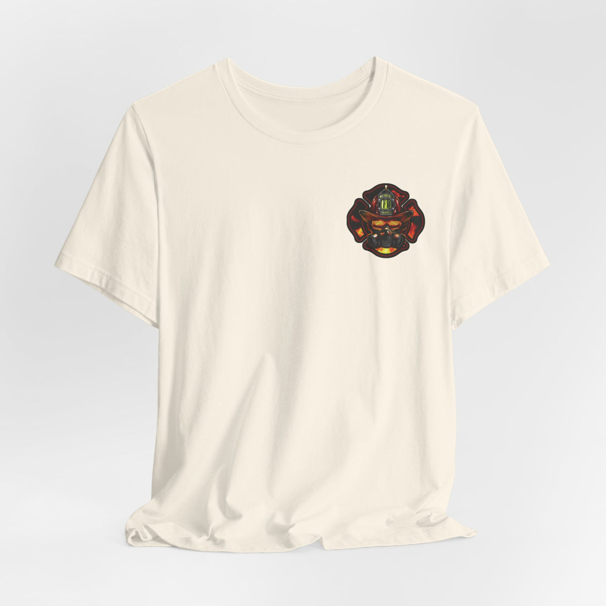 Fiery Firefighter Skull T-Shirt