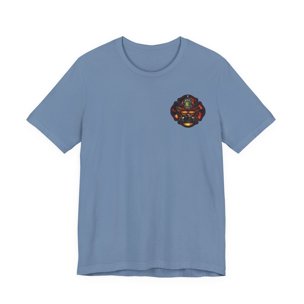 Fiery Firefighter Skull T-Shirt