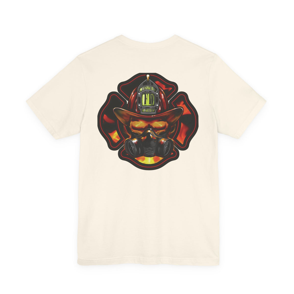 Fiery Firefighter Skull T-Shirt
