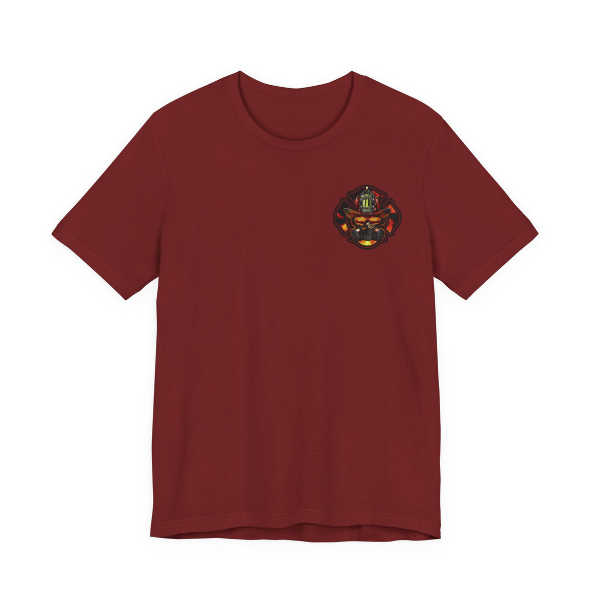 Fiery Firefighter Skull T-Shirt