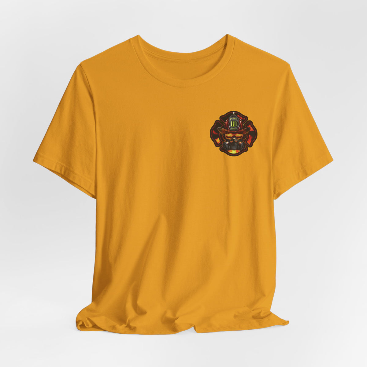 Fiery Firefighter Skull T-Shirt